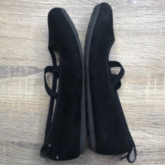 Stuart Weitzman Fannie Bolshoi Suede Ballet Flats Black Girls Size 13 - Picture 4 of 10